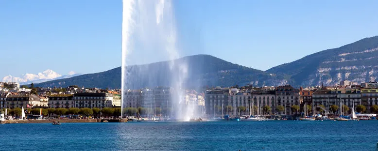 Şehir Manzarası ve Jet d'Eau - Cenevre